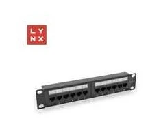 LYNX 10" komutacinė panelė, 12 prievadų, UTP Cat6, 50µ, neekranuota, juoda