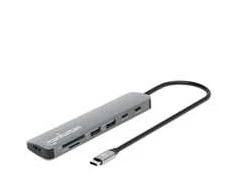 Šakotuvas Manhattan 190442 įkrovimo stotelė, laidinė, USB 3.2 Gen 1 (3.1 Gen 1), C tipo, pilka