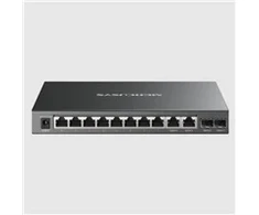 MERCUSYS switch MS112GMP (8xGbE,2xGbE,2xSFP,8xPoE+,110W,fanless)