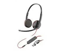 Hewlett Packard (HP) HP „Poly Blackwire 3225“ stereo USB-C ausinės + 3,5 mm kištukas + USB-C/A adapteris (didmeninė prekyba) (209747-201/209751-201)
