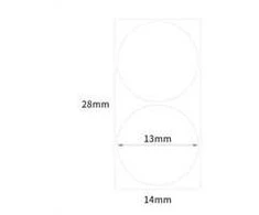 Šiluminės etiketės Niimbot lipdukai T 14x28mm 220 vnt (baltas apvalus)