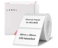 Niimbot etiketės R 40x20mm 320vnt baltos, skirtos B21, B21S, B3, B1S
