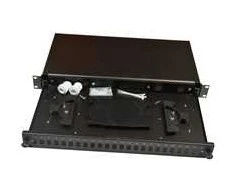 Oem Ištraukiama optinė vonia 1U, 24x SC simplex (24x LC duplex, 24x E2000) su kasete 24 suvirinimo siūlėms, juoda