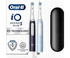 Braun iOG3d.2i6.2K Oral-B iO3 Elektrinis Dantų Šepetėlis Matt Juodas/Ice Mėlyna Duo Pack Edition