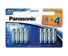 PANASONIC šarminės baterijos Evolta Platinum LR6EGE/8BW 4+4F AA 1.5V (Lizdinė plokštelė 8 vnt.)