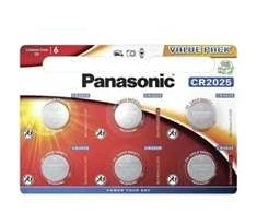Bateria litowa, guzikowa, CR2025, 3V, Panasonic, lizdinė plokštelė, 6 pakuotės