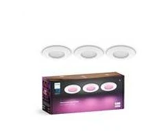 „Signify Philips Hue“ įleidžiamas šviestuvas „Baltas &amp; Col. Amb. Slim“, 90 mm, 3 vnt., balta