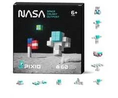 Magnetinių klockų rinkinys kosminės kolonijos statybai, vaikams nuo 6 metų, PIXIO NASA, spalvotas