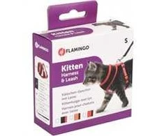 Karlie - Mesh Cat Harness With Leash Kitten S - Raudona/Juodas (770.1250)