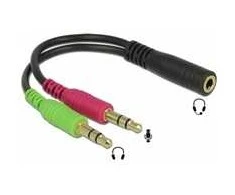 PremiumCord PREMIUMCORD Adaptér 4pólový jack3,5mm pro sluchátka a mikrofon, 30cm