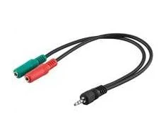 PREMIUMCORD adapterio lizdas 3,5 mm 4 kontaktų - 2 x stereo lizdas 3,5 mm, sumažinimas (M/2xF, 4 polių)