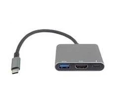 PremiumCord USB-C į HDMI + USB3.0 + PD adapteris, 4K ir FULL HD 1080p raiška