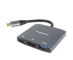 PremiumCord adapteris USB-C prie HDMI, USB3.0, PD, 4K ir FULL HD 1080p raiškos