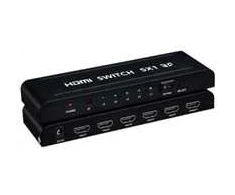 PREMIUMCORD HDMI jungiklis 5:1 metalinis su nuotolinio valdymo pultu ir maitinimo adapteriu