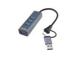 PremiumCord Hub 5G SuperSpeed, USB-C a USB-A na 4x USB-A 3.2 Gen 1