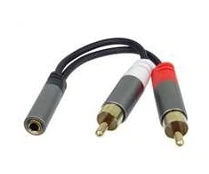 „PremiumCord“ kabelio HQ lizdas, 3,5 mm moteriškas – 2x CINCH vyriškas 15 cm
