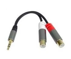 „PremiumCord“ kabelio HQ lizdas 3,5 mm vyriškas – 2 x CINCH moteriškas 15 cm