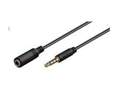 „Premiumcord“ kabelio lizdas 3,5 mm 4 kontaktų M/F 1 m, skirtas Apple iPhone, iPad, iPod