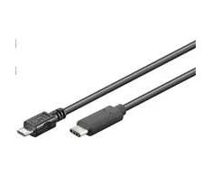USB kabelis PremiumCord USB-C - mikroUSB 0,6 m juodasis (ku31cb06bk)