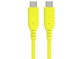 PREMIUMCORD USB-C–USB-C laidas, 60 W, 480 Mbps, silikoninis, geltonas, 1,5 m