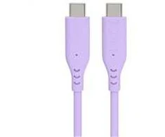 Kabelis USB PremiumCord PREMIUMCORD Kabelis USB-C na USB-C, 60W, 480Mbps, silikonowy, violetinė, 1,5m