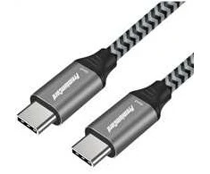 „Premiumcord“ USB-C laidas (USB 3.2 GEN 2, 3A, 60 W, 20 Gbit/s) medvilnės pynė, 2m