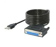 Kabelis USB PremiumCord USB-A - DB-25 1 m Juodas (kuprint2)