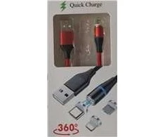 USB kabelis PremiumCord USB-A - microUSB + USB-C 1 m Raudona (ku2m1fgr)