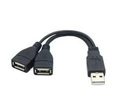 PREMIUMCORD USB 2.0 įkrovimo laidas, 15 cm, juodas