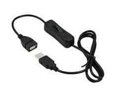 PREMIUMCORD USB 2.0 prailginimo laidas su įjungimo/išjungimo jungikliu, 1 m, juodas