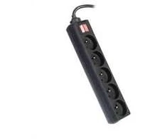 PREMIUMCORD Prailginimo laidas 230V 5m 5 lizdai + jungiklis, juodas