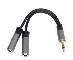 PremiumCord rozdvojka HQ 3,5mm Jack Male - 2x Jack Female 15cm