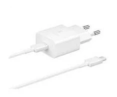 EP-T1510EWE + EP-DA705BWE Samsung 15W kelioninis įkroviklis + USB-C/USB-C Data kabelis baltos spalvos (OOB Bulk)