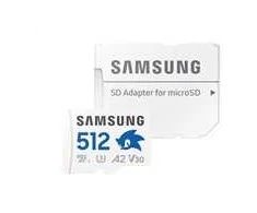 „Samsung Sonic Micro SD“ atminties kortelė 512 GB UHS-I U3 „Full HD 4K UHD“ 180 MB/s skaitymo 130 MB/s įrašymo greičiu nešiojamosioms konsolėms su SD adapteriu