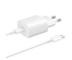 EP-TA800EWE + EP-DA705BWE Samsung 25W Travel Charger + USB-C/USB-C Data Cable baltos spalvos be pakuotės
