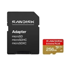 SANDISK Extreme PLUS 256GB Micro SDXC UHS-I atminties kortelė