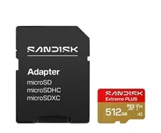 SANDISK Extreme PLUS Micro SDXC 512GB UHS-I atminties kortelė