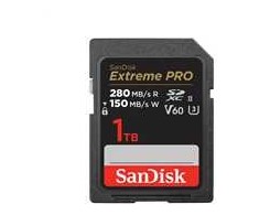 Atminties kortelė SanDisk Micro SDXC karta 1TB Extreme PRO (R:280/W:150 MB/s, UHS-II, V60)
