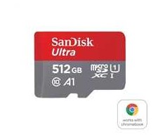 Atminties kortelė Tab SanDisk Ultra MikroSDXC 512 GB klasė 10 UHL- / U1 A1 (SDSQUAC- 512G- GN6FA)