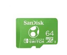 Atminties kortelė SanDisk Nintendo Micro SDXC UHS-I kortelė, skirta Nintendo Switch, Yoshi Edition- 64GB, Iki 100MB/s skaitymo; iki 90MB/s rašyti