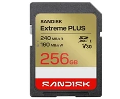 SANDISK Extreme PLUS SD 256GB UHS-I atminties kortelė