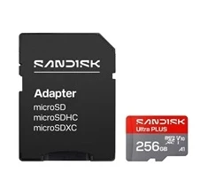 Atminties kortelė Sandisk Ultra PLUS micro SDXC karta 256GB UHS-I, V10, U1, C10, (200MB/s)