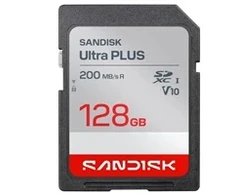 Atminties kortelė Sandisk Ultra PLUS SDXC karta 128GB UHS-I, V10, U1, C10, (200MB/s)
