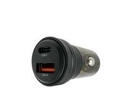 Solight automobilinio įkroviklio adapteris 30W USB-C + A, juodas