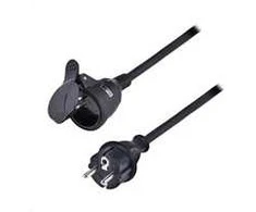 Solight prailginimo laidas - jungtis, 1 lizdas, 30m, 3 x 1,5mm2, guminis, juodas