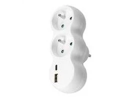 Solight P100USBC šakotuvas su USB A+C įkrovikliu 2 x 10A
