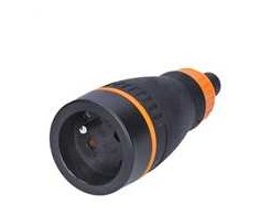 Solight zásuvka do vlhka, přímá, IP40, juoda-oranžová