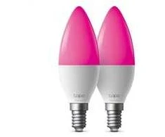 TP-Link Tapo L430C (2 vnt. pakuotė) išmanioji WiFi reguliuojamo ryškumo LED lemputė (spalvota, 2500K-6500K, 470lm, 2.4GHz, E14)
