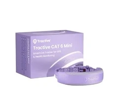 Tractive CAT 6 Mini – chytrý GPS lokátor pro kočky a monitorius zdraví s integrovaným obojkem - levandulový