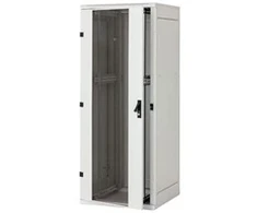 Grindų lentyna 19 Triton 15U 600x800 mm stiklinės priekinės durys su nuimamomis šoninėmis / galinėmis panelėmis aktyviai ventiliacijai, viršutinės / apatinės / galinės kabelių prieigos sekcijos IP20, juoda
